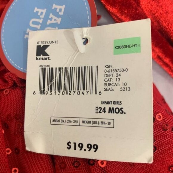 Holiday Editions Infant Girls Red Faux Fur & Sequin Dress Size 24 Mos - Picture 4 of 10